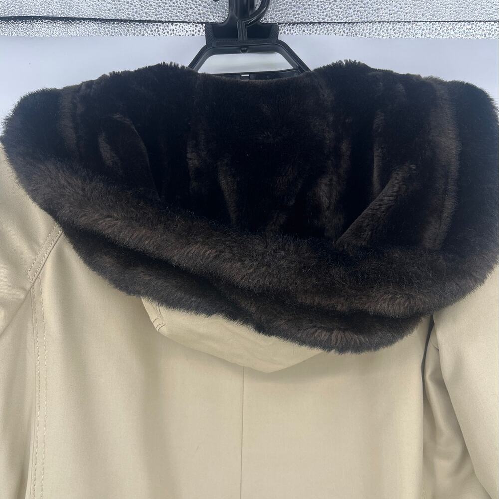 Vtg 80s Country Pacer Fur Trimmed Womens Coat Sz L 90s Heritage Old Money Safari - Picture 5 of 10